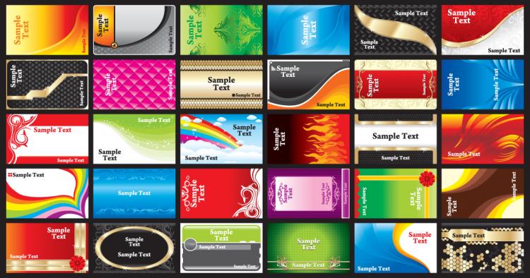 free vector Brilliant color business card templates 02 vector